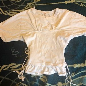 White free people corset t-shirt